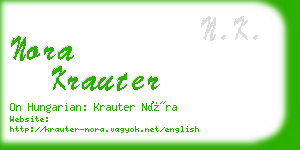 nora krauter business card